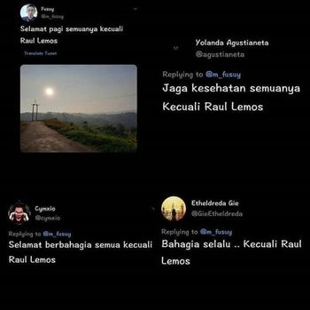 Tangkapan layar netizen komentari Raul Lemos