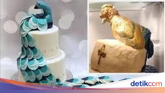 Pesan Cake Bertema Merak, Pengantin Ini Malah Dapat Cake dengan Burung Menyeramkan