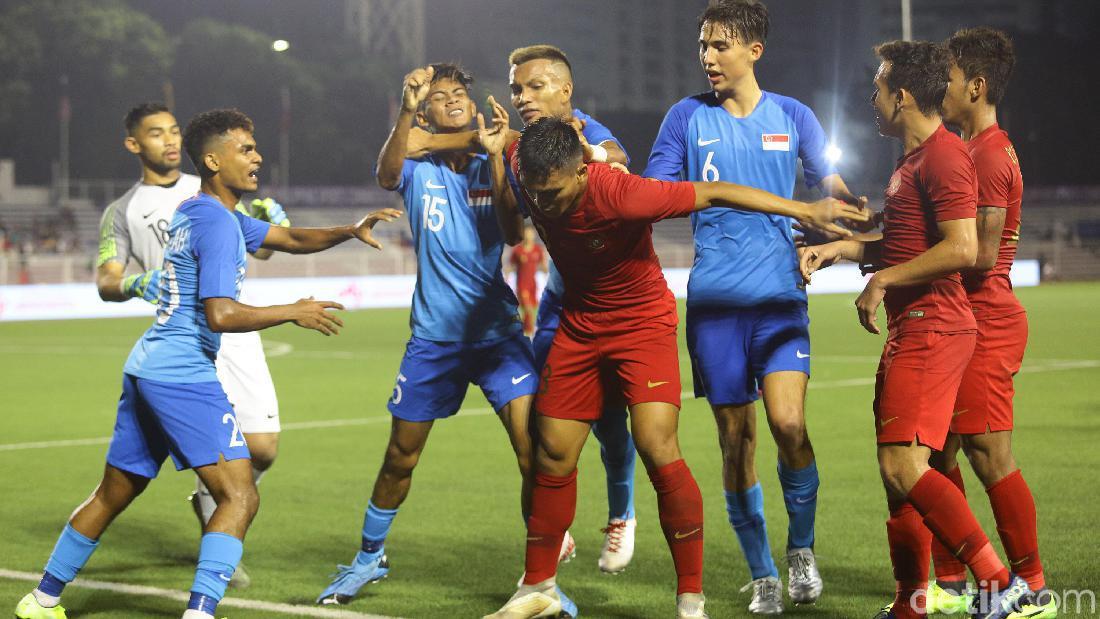 Detik-detik Keributan Pemain Timnas Indonesia U-22 Vs Singapura