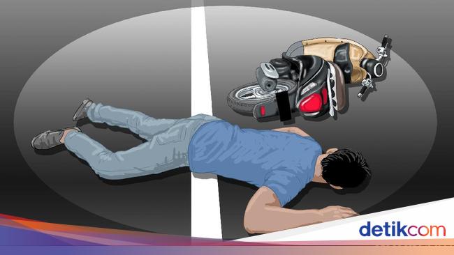 Pemotor Tabrak Rambu Tengah Jalan di Perumahan Bogor, Korban Luka Berat