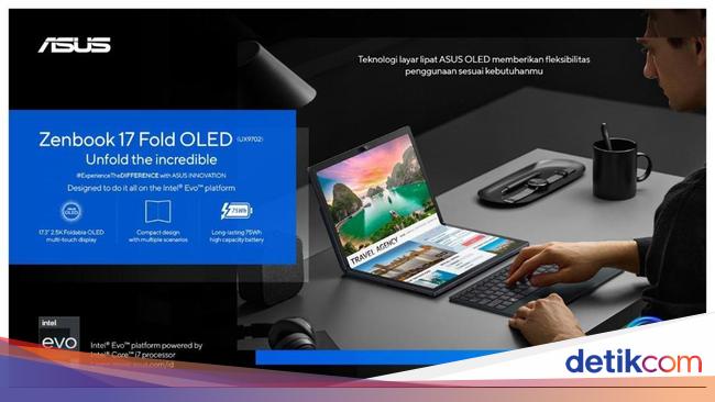 Zenbook 17 Fold OLED, Laptop Layar Lipat OLED 17 Inci Pertama di Dunia