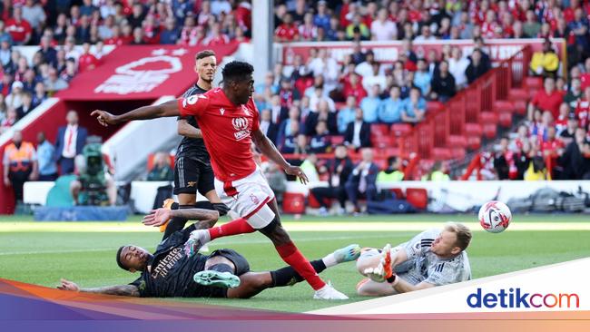 Arsenal Tertinggal 0-1 dari Nottingham di Babak I