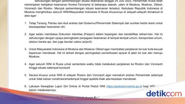 KBRI Moskow Imbau WNI di 2 Kota Rusia Ini Tak Keluar Rumah