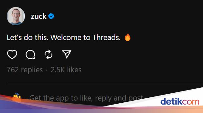 Zuckerberg Mulai Ramaikan Threads, Aplikasi Pesaing Twitter Buatan Meta