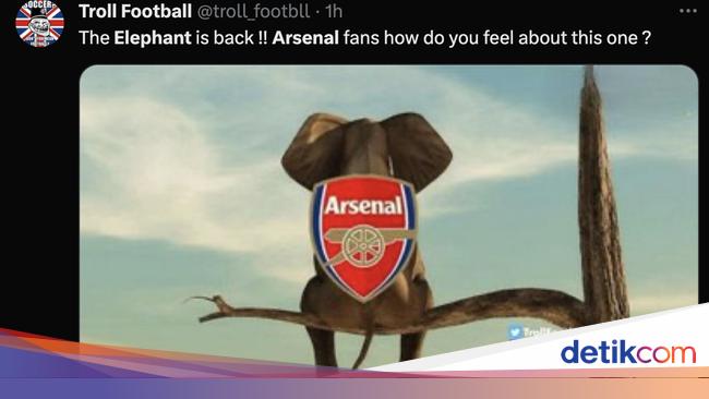 Meme Gajah Muncul Lagi Usai Arsenal ke Puncak Klasemen Liga Inggris