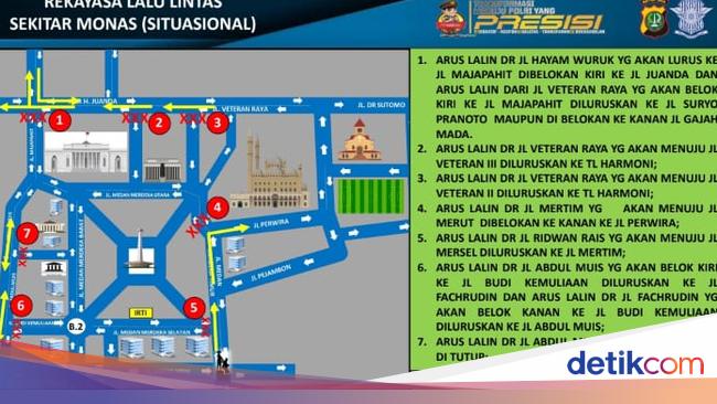 Simak! Rekayasa Lalu Lintas Sekitar Monas Saat Munajat 212 Digelar