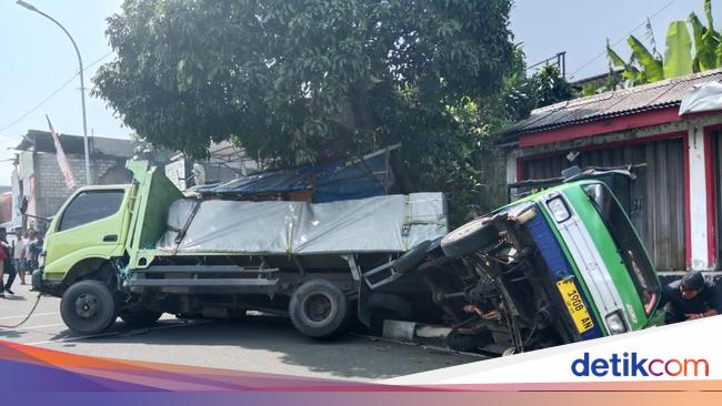 Truk Tabrak Mundur 3 Kendaraan di Ciawi Bogor gara-gara Rem Rusak