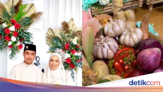 Pengantin Viral Tak Dirias MUA Agar Tak Ngutang, Seserahannya Bumbu Dapur