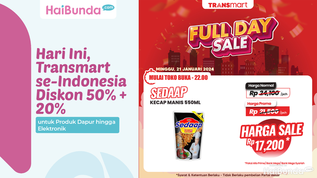 Hari Ini, Transmart se-Indonesia Diskon 50% + 20% untuk Produk Dapur
