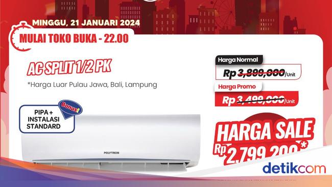 Beli AC 1/2 PK Diskon Jadi Rp 2 Jutaan di Transmart Full Day Sale