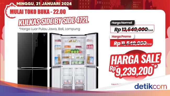 Beli Kulkas 4 Pintu di Transmart Full Day Sale Diskon Rp 3 Juta