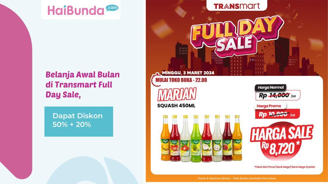 Belanja Awal Bulan Di Transmart Full Day Sale, Dapat Diskon 50% + 20% Bun!