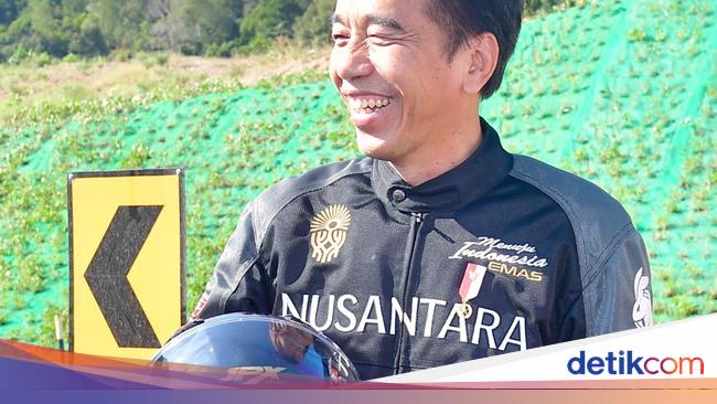 Gaya Jokowi Berjaket Nusantara Motoran Bareng Artis di IKN