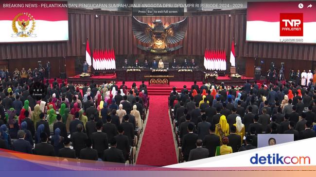 Sah! 580 Anggota DPR Periode 2024-2029 Resmi Dilantik