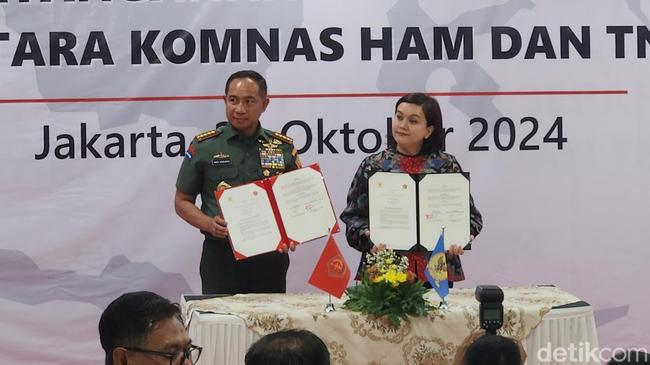 TNI dan Komnas HAM Teken MoU soal Perlindungan HAM Prajurit