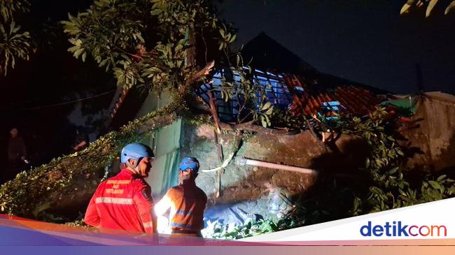 Pohon Tumbang Timpa Atap Bangunan Makam Mbah Dalem di Bogor