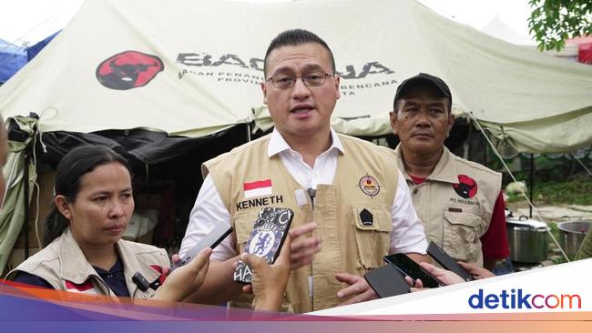 BAGUNA PDIP Jakarta Bangun Dapur Umum di Lokasi Kebakaran Kemayoran