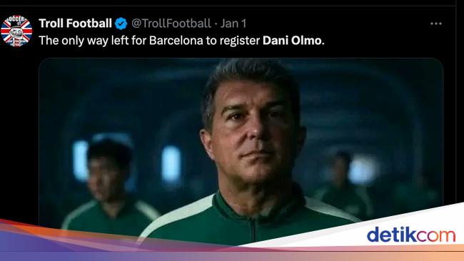 Meme Barcelona Gagal Daftarkan Dani Olmo, Laporta Main Squid Game