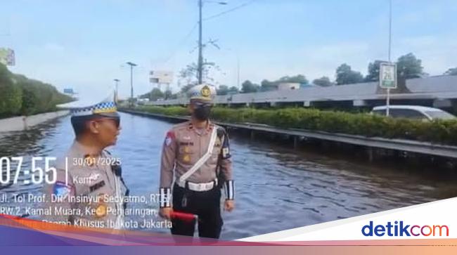 KM 26 Jalur Bawah Tol Sedyatmo Arah Soetta Tergenang, Lalin Dialihkan