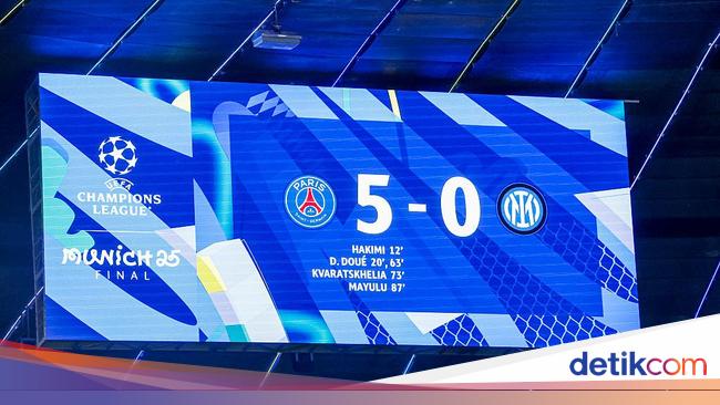 PSG Hajar Inter 5-0, Ukir Kemenangan Terbesar di Final Liga Champions