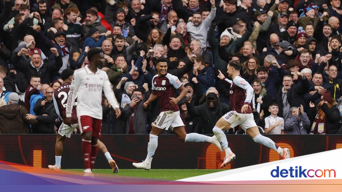 Aston Villa Unggul 1-0 dari Arsenal di Paruh Pertama