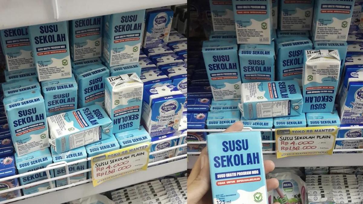 Viral 'Susu Sekolah Program MBG' di Minimarket, Netizen Soroti Label Tidak untuk Dijual