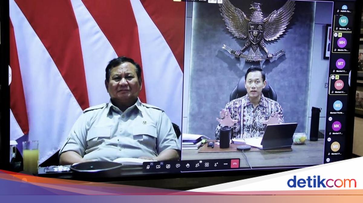 Rapat Virtual, AHY Lapor Progres Rehabilitasi Pascabencana ke Prabowo