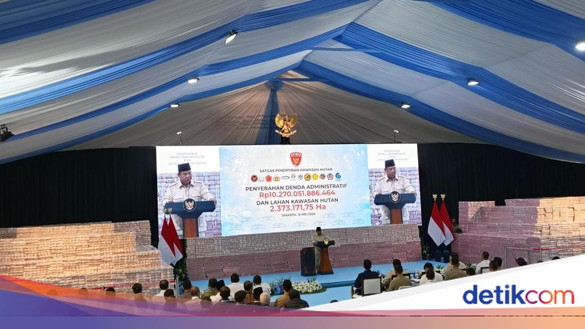 Prabowo Saksikan Penyerahan Tumpukan Denda Pelanggaran Kawasan Hutan Rp 10 T