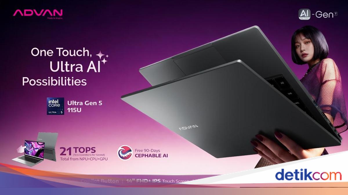 Harga dan Spesifikasi Advan Aigen Ultra, Laptop AI dengan Layar Sentuh