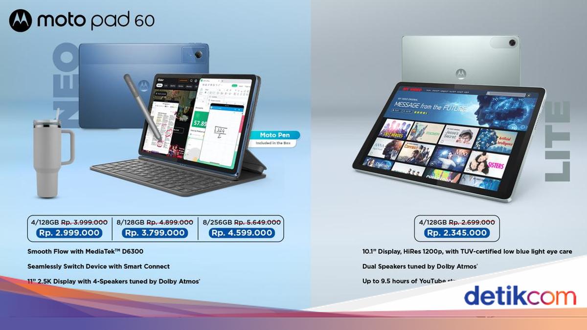 Harga dan Spesifikasi Motorola Moto Pad 60 Series, Tablet Murmer untuk Pelajar