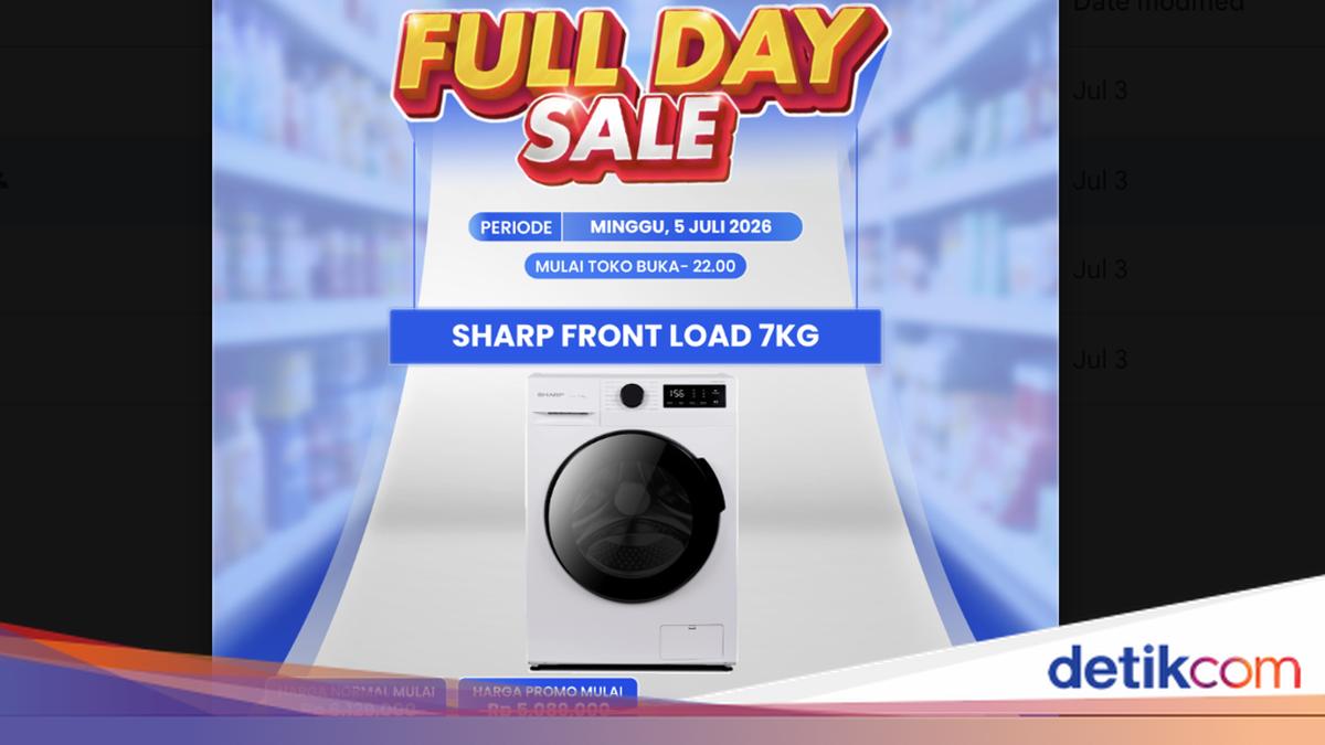 Mesin Cuci Sharp Front Load 7kg Diskon Gede di Transmart Full Day Sale