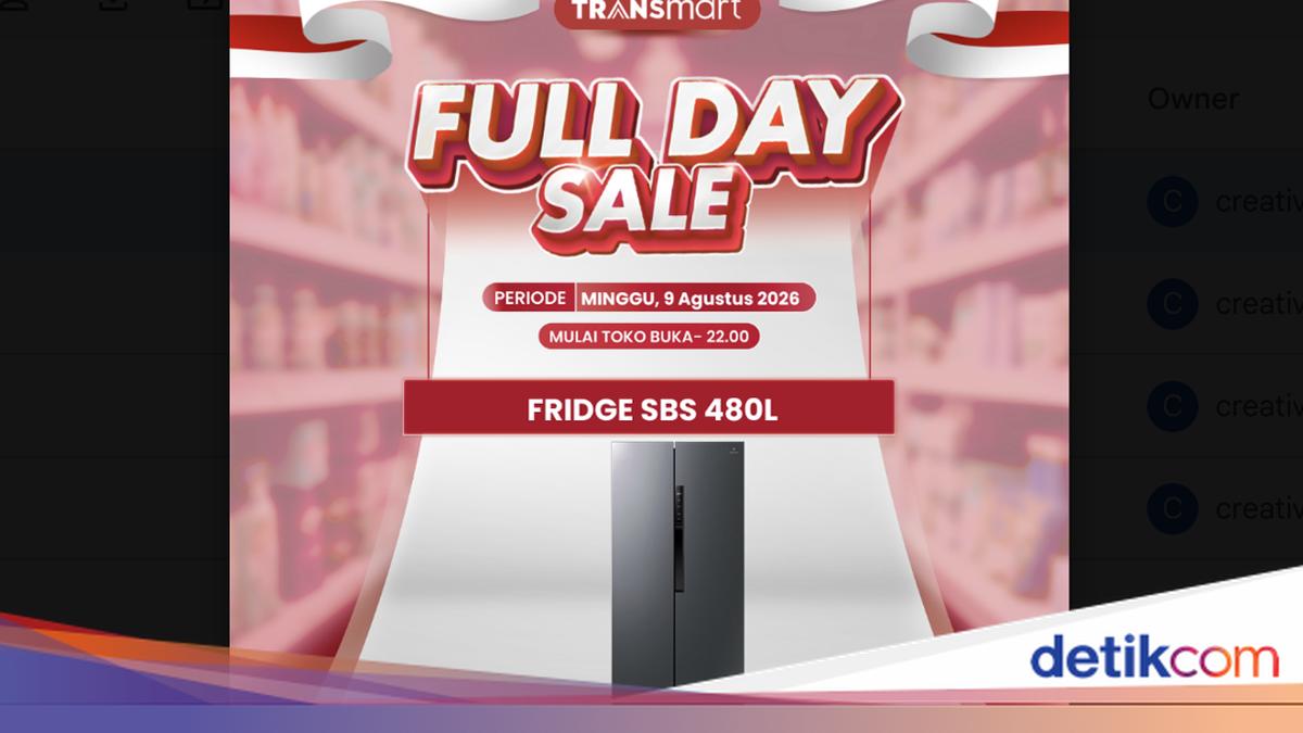 Harga Menggiurkan Kulkas Side by Side Polytron di Transmart Full Day Sale