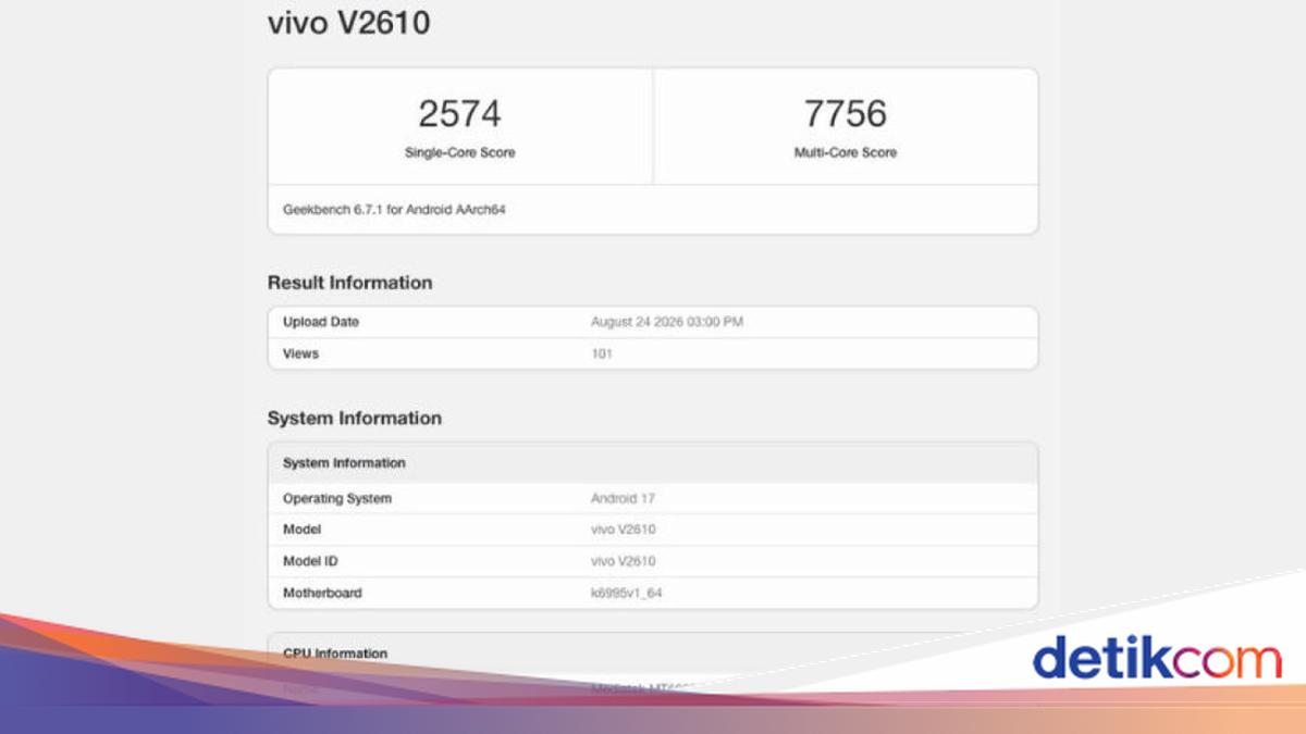 Jelang Rilis, Spek Vivo X500 Pro Max Mejeng di Geekbench