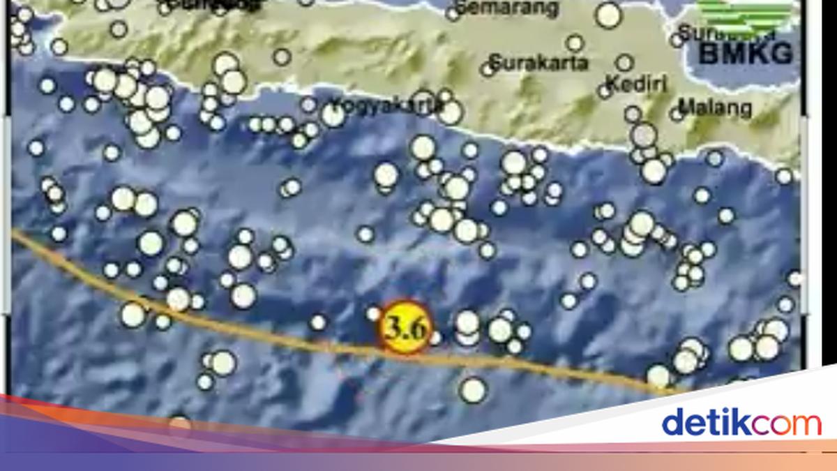 Gempa M 3,6 Goyang Gunungkidul Siang Ini