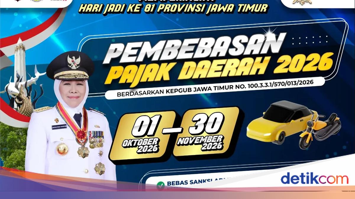 Pemutihan Pajak Kendaraan Jawa Timur Oktober 2026, Ini Rinciannya