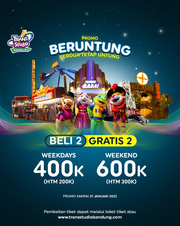 Mau Beruntung? Liburan Awal Tahun Aja di Trans Studio Bandung