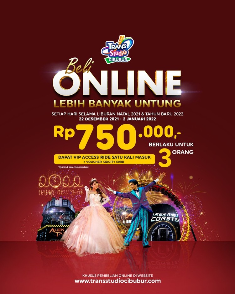 BINGUNG LIBURAN AKHIR TAHUN KEMANA? KE TRANS STUDIO CIBUBUR AJA BELI TIKETNYA ONLINE, MAKIN BANYAK UNTUNG !