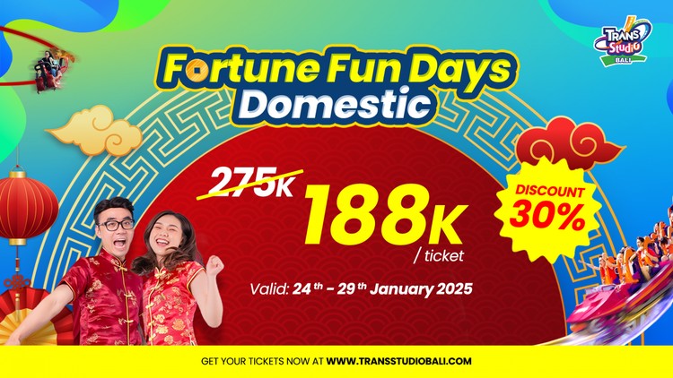 Promo Spesial Long Weekend Imlek 2025 Khusus Domestik di Trans Studio Theme Park Bali!