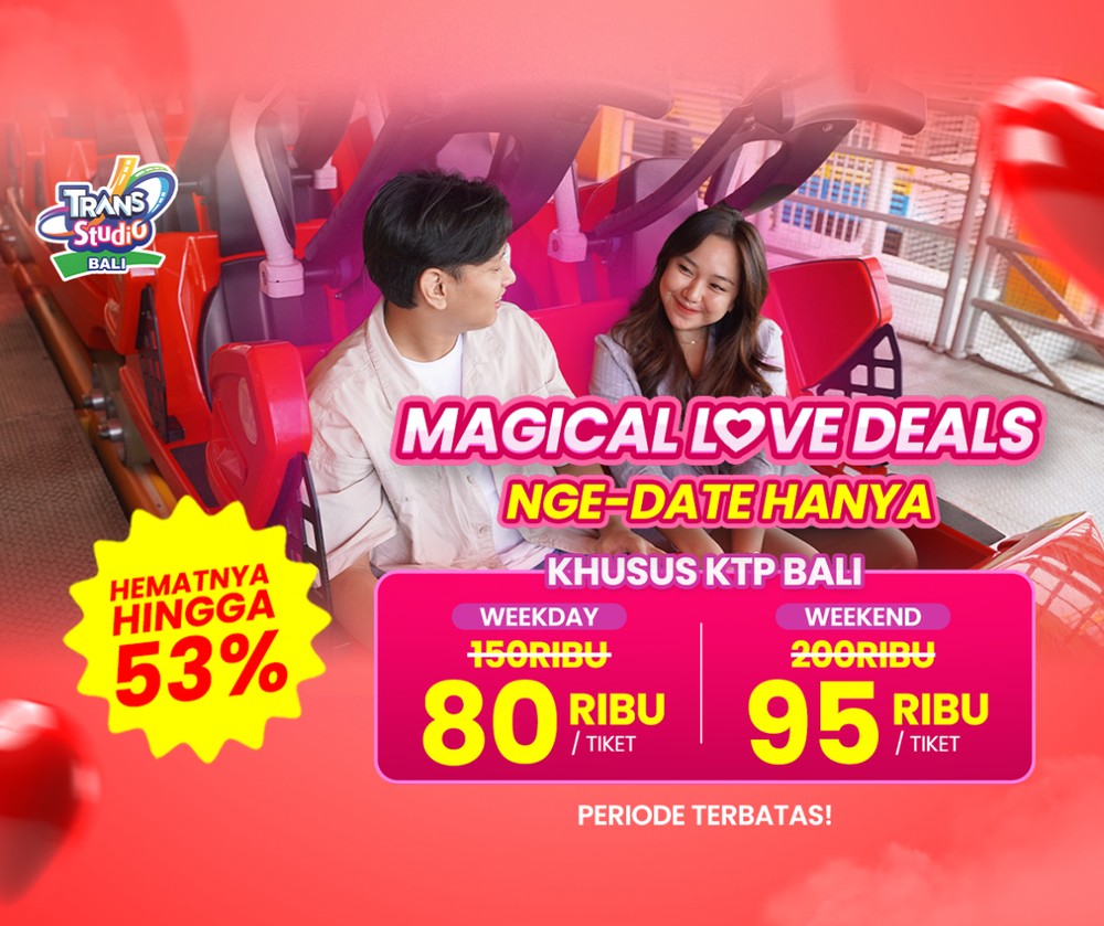 Rayakan Cinta dan Keseruan di Trans Studio Theme Park Bali dengan Harga Spesial KTP Bali, Periode Terbatas!