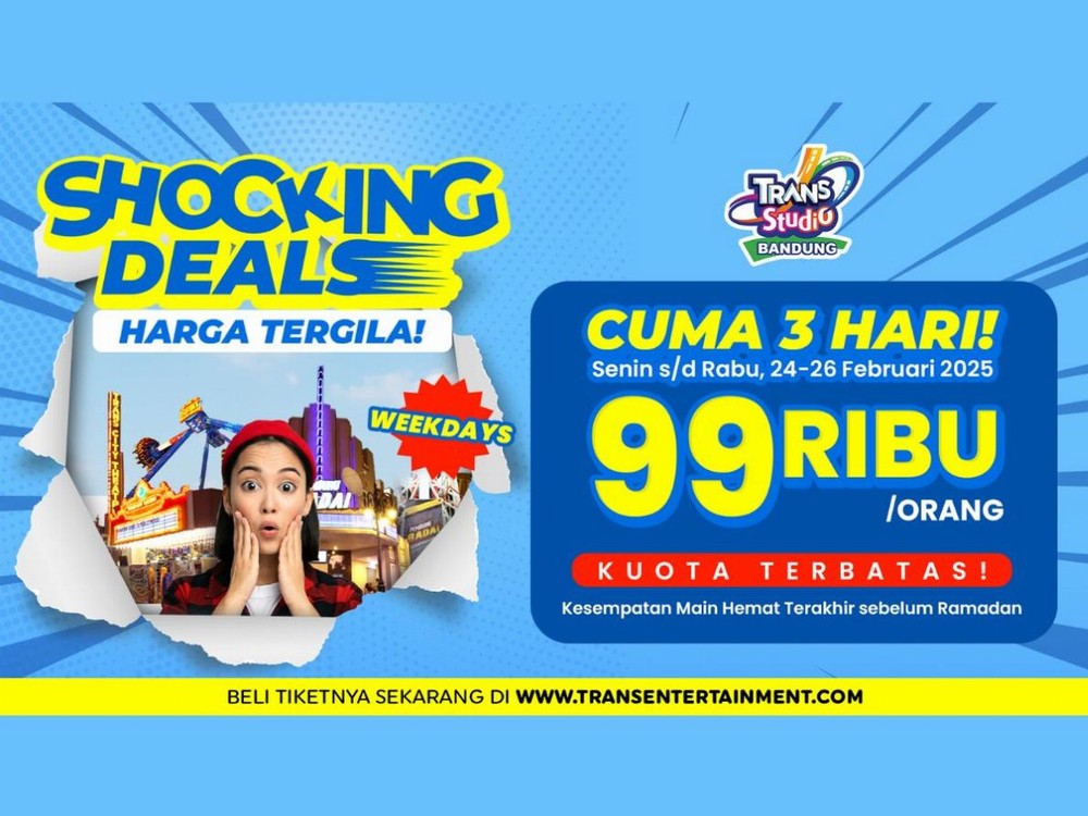 Cuma 3 Hari, Weekdays Harga Gila di Trans Studio Bandung!