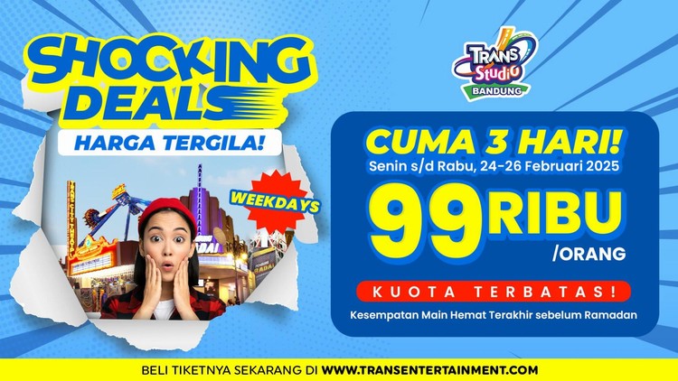 Cuma 3 Hari, Weekdays Harga Gila di Trans Studio Bandung!