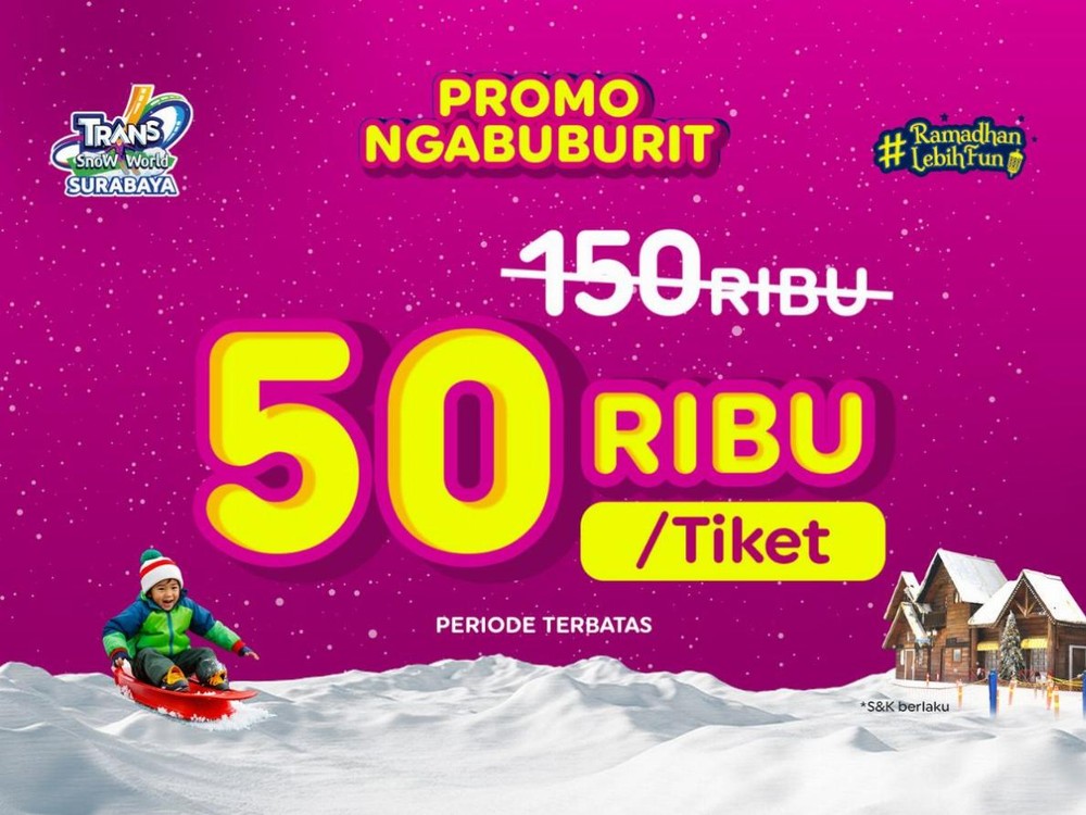 Tinggal 4 Hari Lagi, Trans Snow World Surabaya Kasih Harga 50K!
