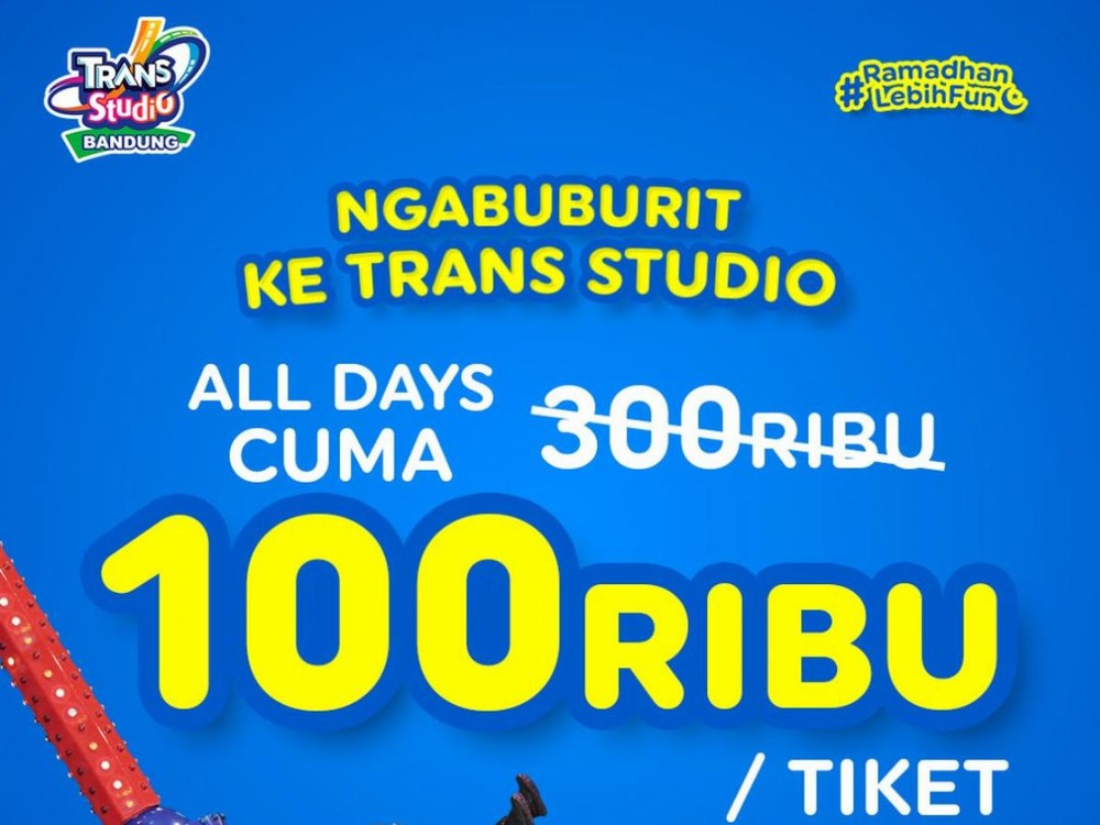 Hanya 3 Hari Promo Ngabuburit di Trans Studio Bandung, Tiket Hanya 100k!