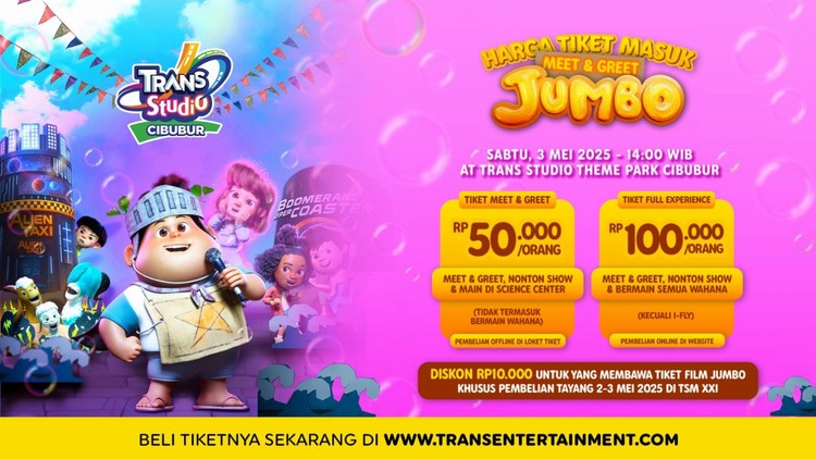 Tiket Menipis! Yuk Ikut Meet & Greet Cast Film JUMBO di Trans Studio Cibubur
