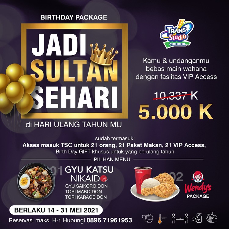 Hanya di Trans Studio kamu bisa jadi Sultan di hari bahagiamu