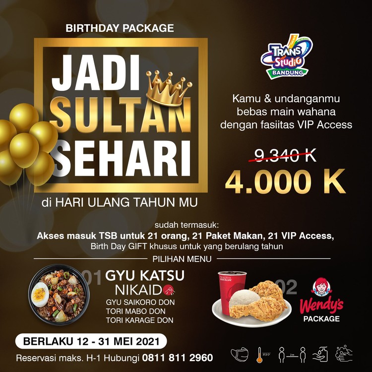 Hanya di Trans Studio kamu bisa jadi Sultan di hari bahagiamu