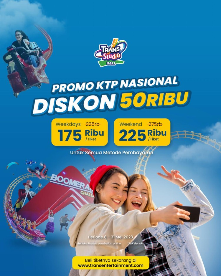 Promo Murah di Bulan Mei, Main Sepuasnya di Trans Studio Bali!