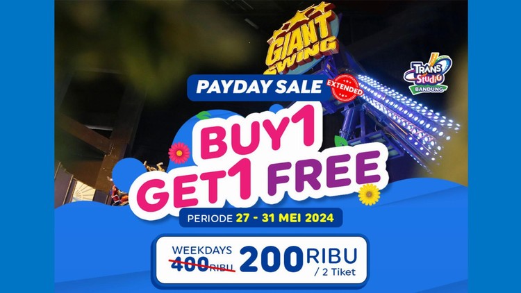 Bersiaplah untuk Menggandakan Kegembiraanmu! Buy One Get One FREE Tiket Trans Studio Bandung