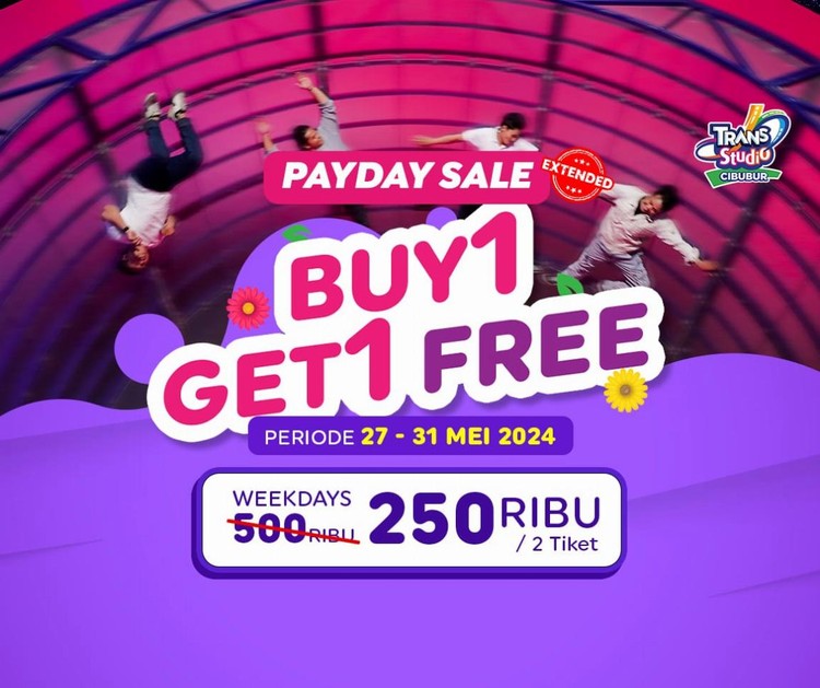 PAYDAY SALE BUY 1 GET 1, LIBURAN HEMAT TANPA KANTONG KERING !