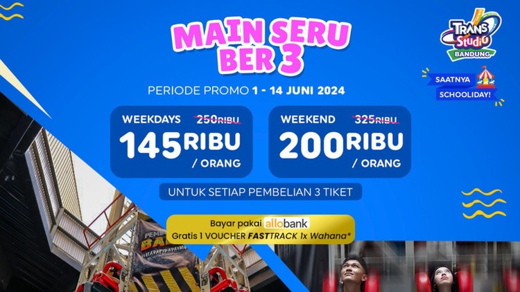 Liburan Hemat dan Seru Bertiga di Trans Studio Bandung, Makin Rame Makin Untung!